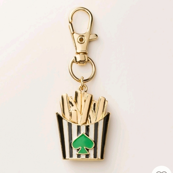 French Fry Bag Charm Keychain - kate spade new york x Target Gold/Black/Green - Picture 1 of 5